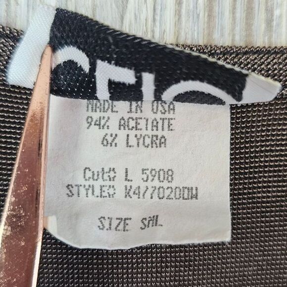 VTG CLIO Single Button Cardigan Sweater Small Brown Slinky Stretch Knit Travel - Picture 5 of 7